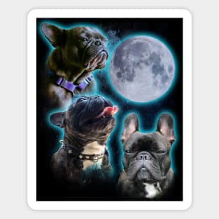 Three Frenchies Moon Magnet